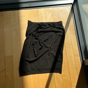 Black midi skirt with slit
